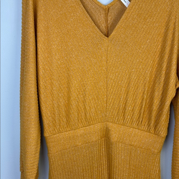 NWOT Anthropologie Daily Practice Barre Midi Dress Ribbed Knit Medium V-Neck - Picture 8 of 16